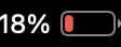 18 percent, low battery